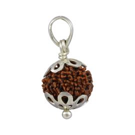 Natural Rudraksha 11 Mukhi Eleven Mukhi Sterling Silver Pendant 18.58 M.M.