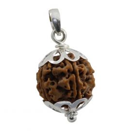 5 Mukhi Rudraksha Silver Pendant (Nepal)