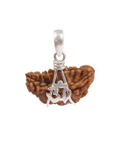 Natural 1 Mukhi (One Mukhi) Rudraksha  Silver Pendant GJSPC Certified